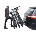 Uchylna PLATFORMA na hak COMO Peruzzo PURE INSTINCT na 4 rowery składana z zamkami i szybkim montażem   przejściówka 7/13