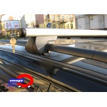 Bagażnik na relingi Amos ALFA AERO ALU 1,2m (4 łapy + 2 belki aluminiowe + 4 zamki)